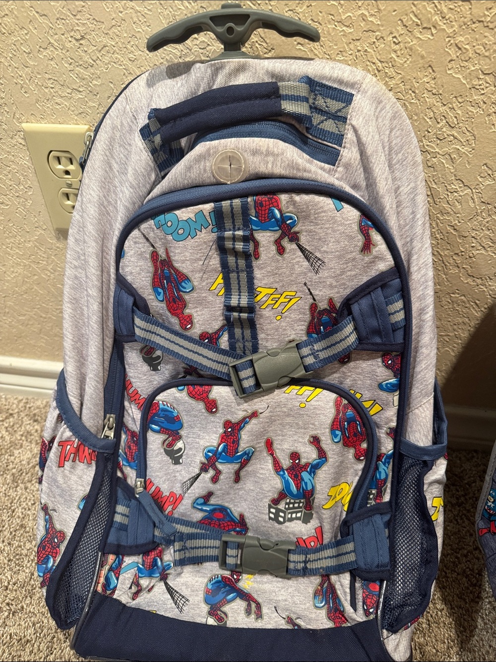 Pottery Barn Kids Spider-Man Gray and Blue Backpack